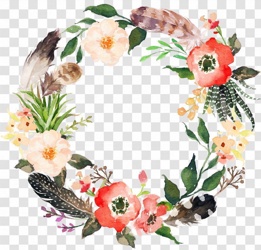 Wreath Flower Watercolor Painting Clip Art - Plant - Floral Transparent PNG