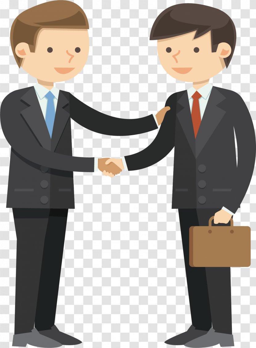 Business Company Customer Credit - Smile - Vector People Shake Hands And Talk Transparent PNG