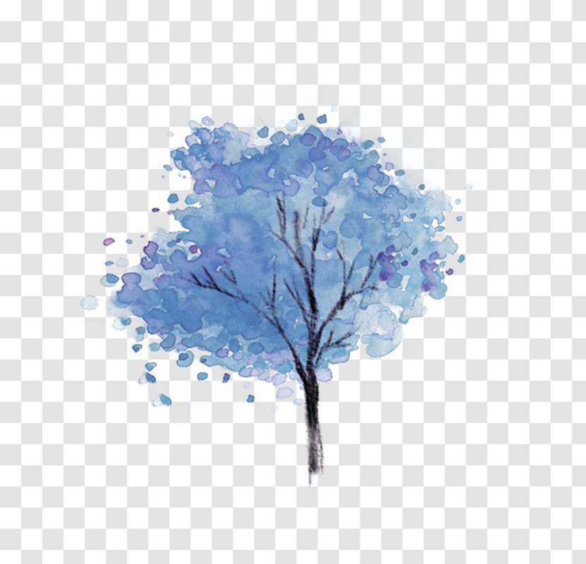Hand-painted Trees - Petal - Violet Transparent PNG