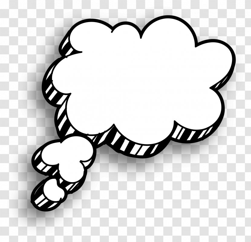 White Cloud Speech Balloon Drawing - Bubble - Hand Painted Clouds And Transparent PNG