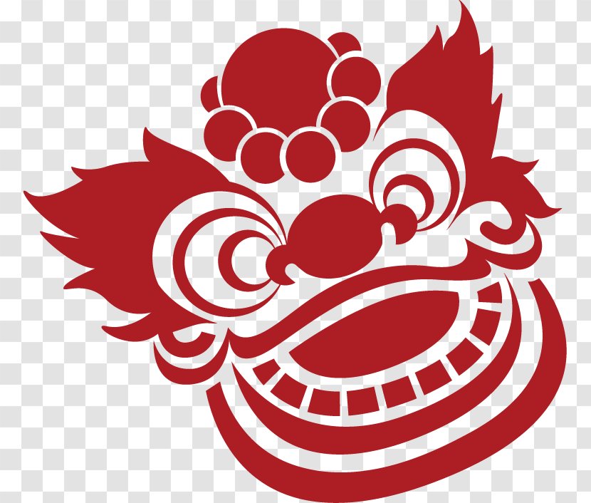 China Lion's Head Chinese New Year - Element Wind Transparent PNG
