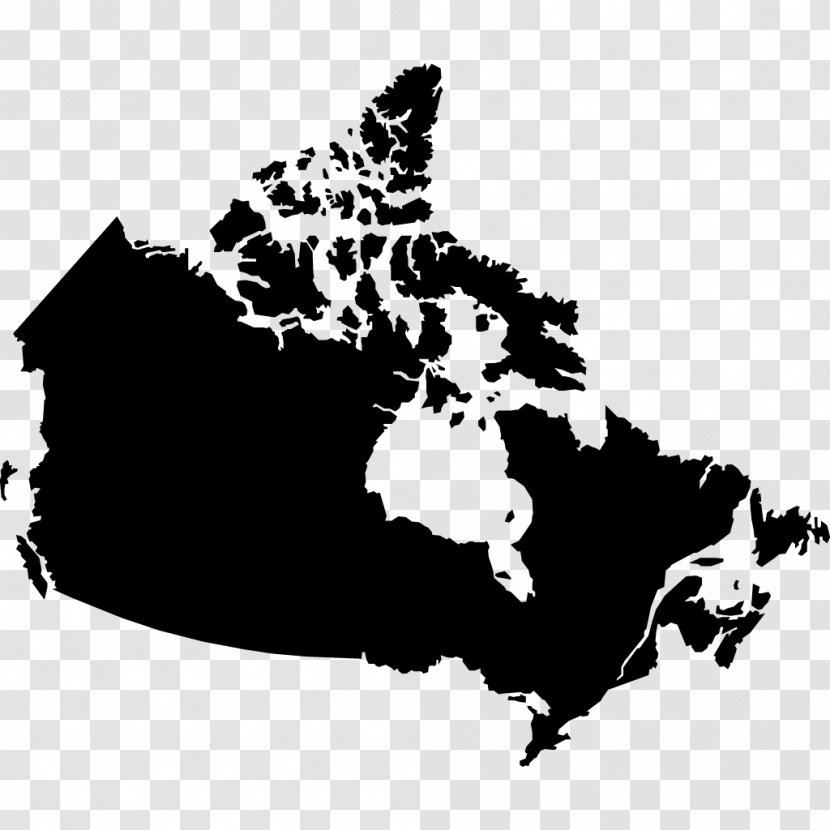 Canada Vector Map Blank - Silhouette - The Seven Wonders Transparent PNG