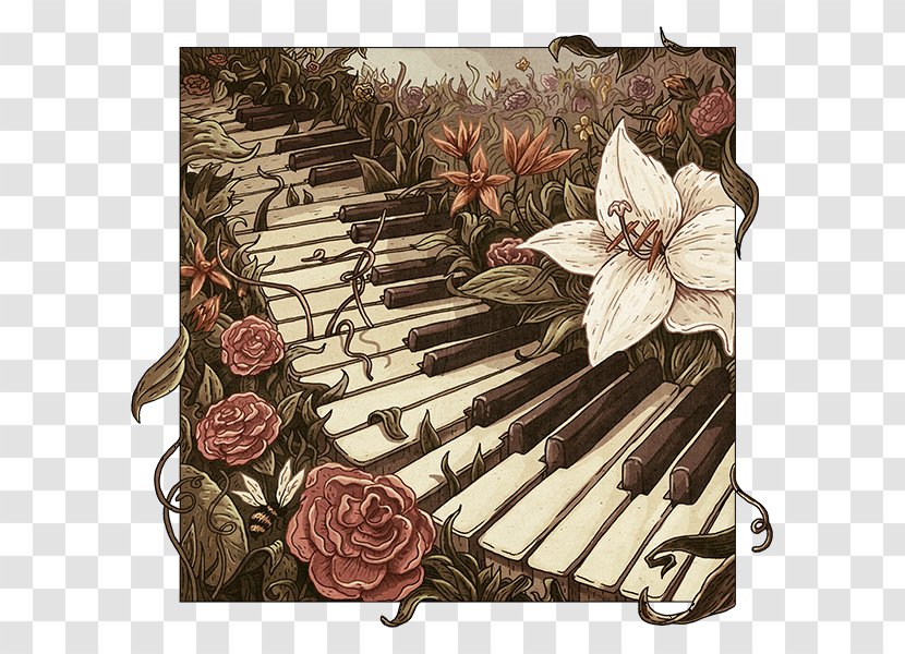 Drawing Art Piano Painting - Silhouette Transparent PNG