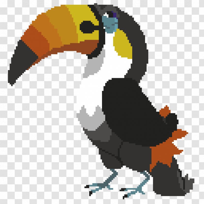 Pixel Art Beak Video Games - Toucan - Easy Cross Stitch Transparent PNG