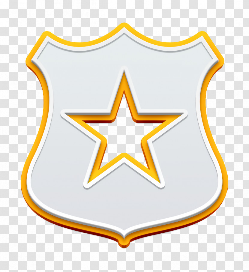 Police Shield With A Star Symbol Icon Shield Icon Signs Icon Transparent PNG