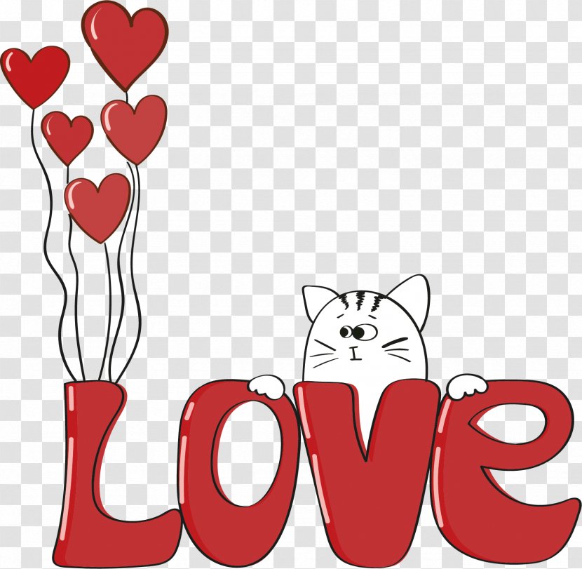 Valentines Day Doodle Drawing Illustration - Flower - Love Word Vector Transparent PNG