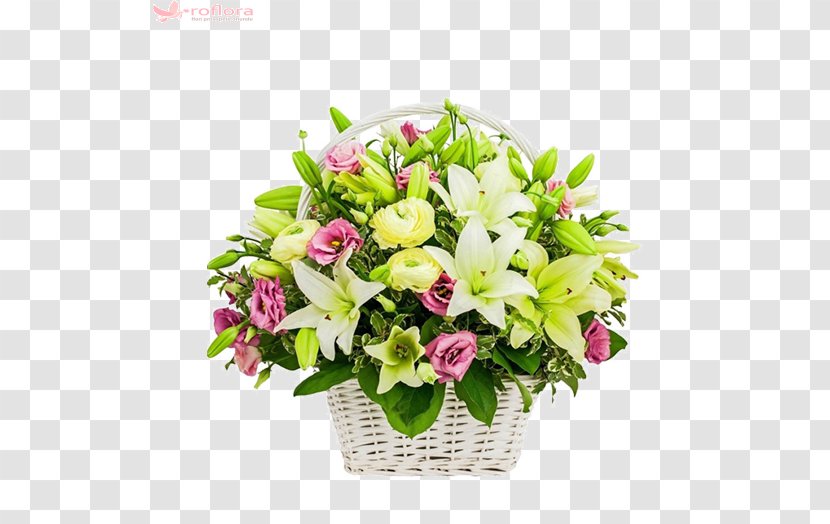 Flower Basket Floral Design Floristry Rose - Pink Transparent PNG