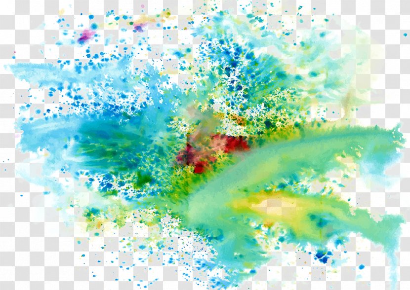 Ink Color - World - Cool Colors Splash Paint Background Transparent PNG