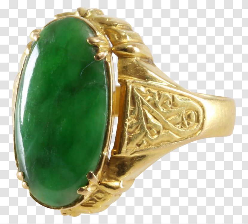 Emerald Jade Ring Gold Jewellery - Charms Pendants Transparent PNG