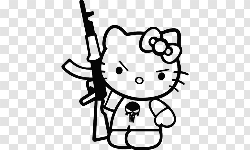 Hello Kitty AK-47 Sticker Decal Firearm - Silhouette - Ak 47 Transparent PNG