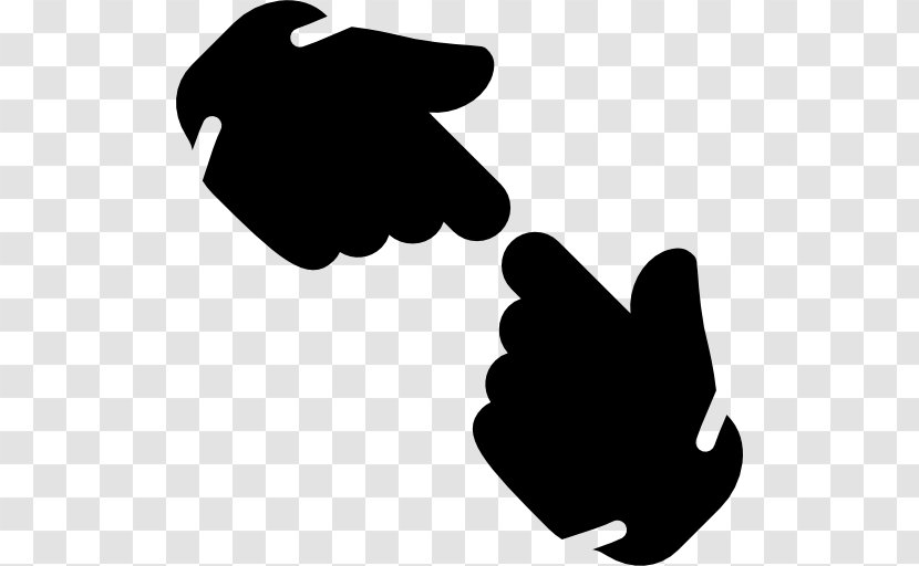 Gesture Hand Pointing - Black And White - Rock Roll Transparent PNG