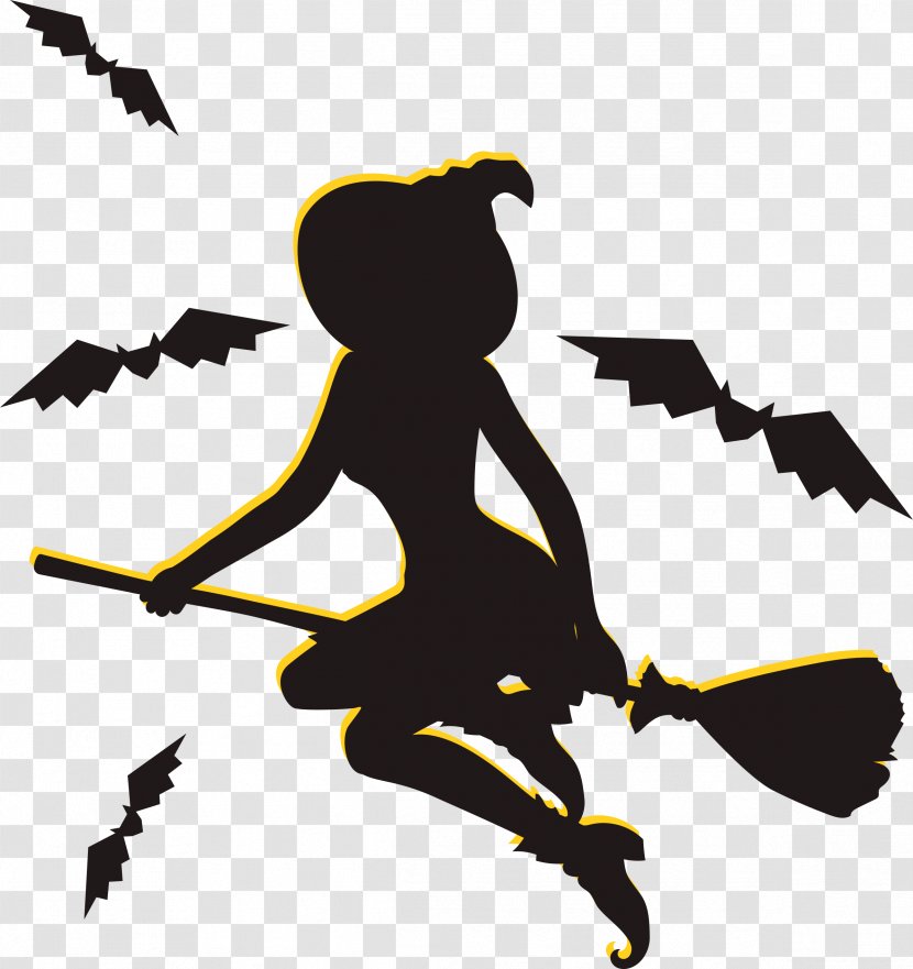 Halloween Witch Poster - Silhouette - Flying Witches Transparent PNG