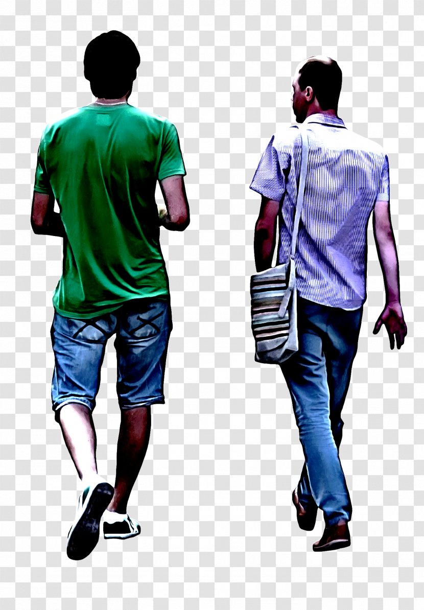 Green Standing T-shirt Walking Sleeve - Jeans Shoe Transparent PNG