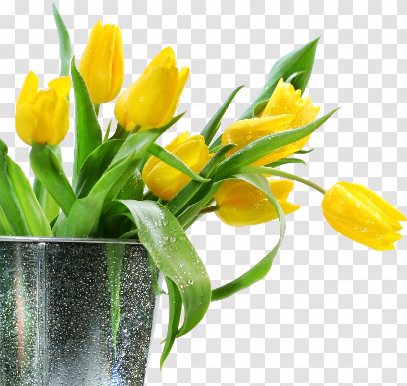 Flower Bouquet Tulip Yellow - Arranging Transparent PNG