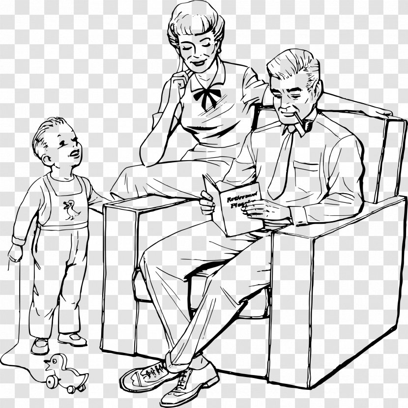 Family Father Clip Art - Silhouette - Cartoon Transparent PNG