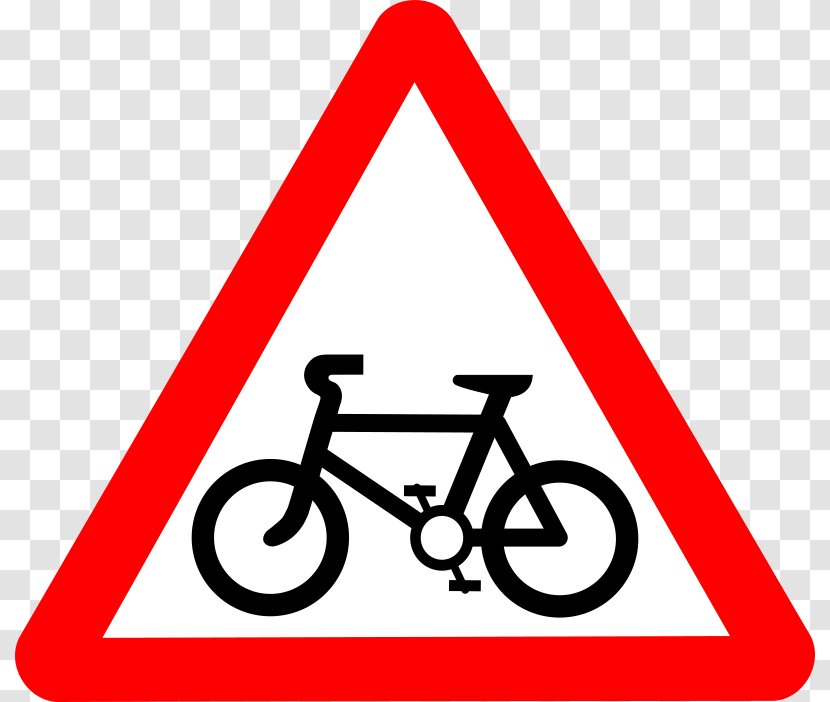 Bicycle Road Traffic Sign Cycling - Triangle - Route Cliparts Transparent PNG