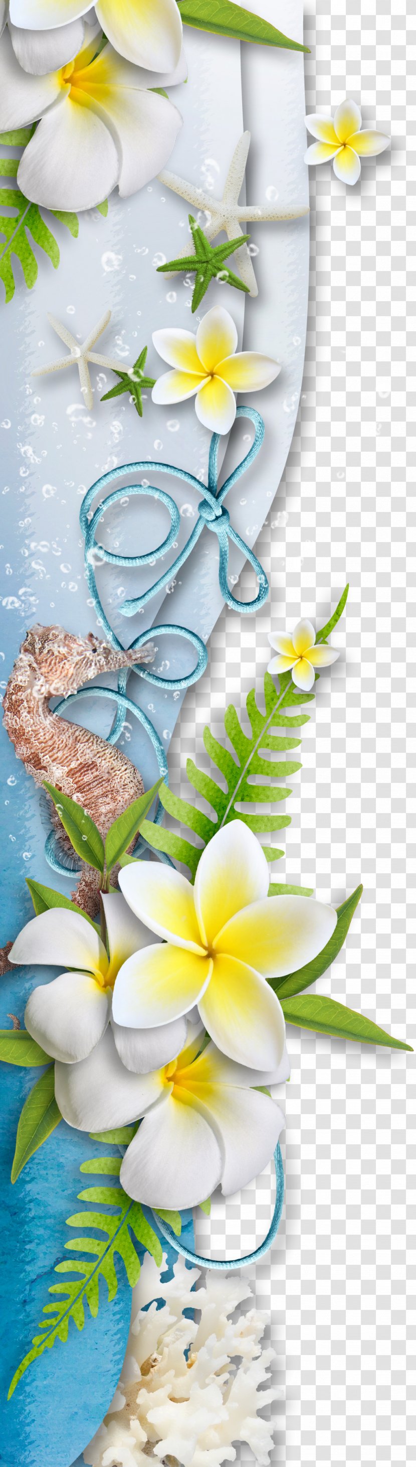 Mosaic Starfish - Floral Design - Yellow Transparent PNG