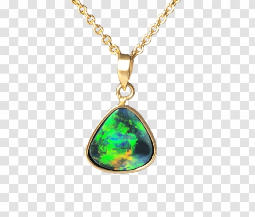 Emerald Locket Necklace Opal - Gemstone Transparent PNG
