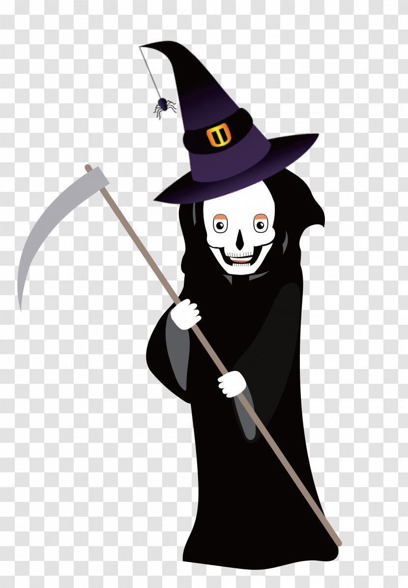 Halloween Cartoon - Witch - Vector Transparent PNG