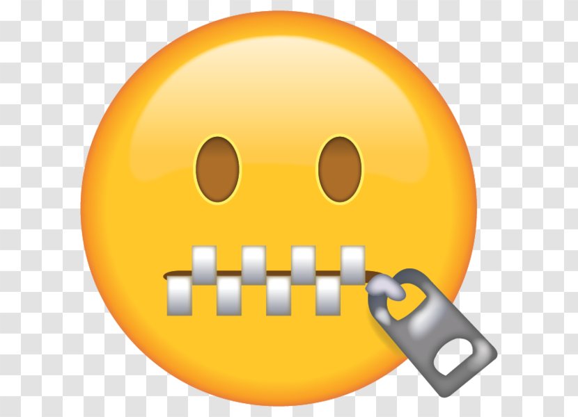 Zipper-Mouth Face Emoji Emoticon Clip Art - Smiley - Zipper Transparent PNG