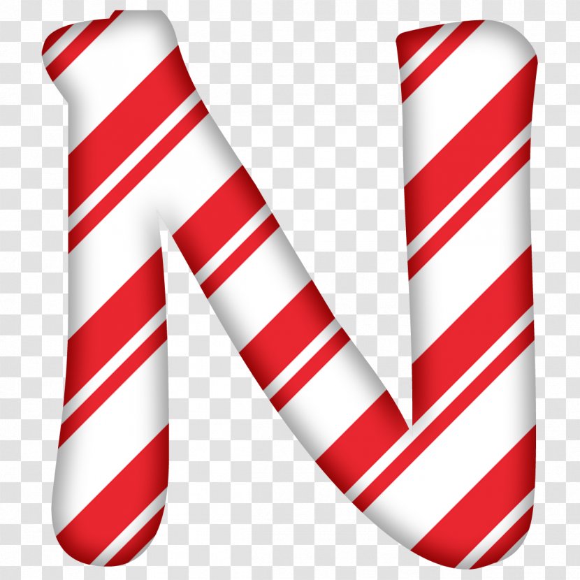 Candy Cane Letter Lollipop Alphabet Christmas - Red Transparent PNG