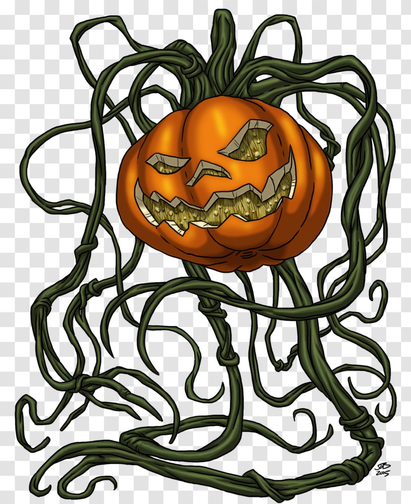 Pumpkin Jack-o'-lantern Gourd Drawing - Calabaza - Painted Transparent PNG