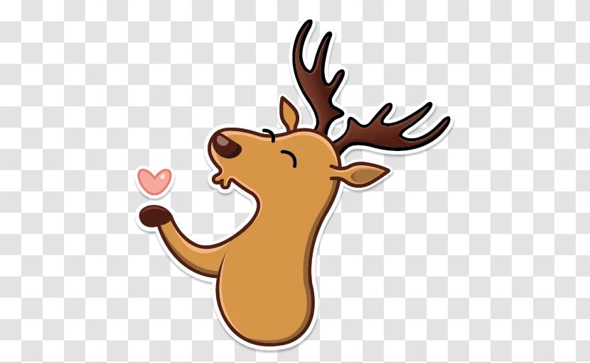 Reindeer Moose Telegram Sticker Clip Art - Watercolor Transparent PNG