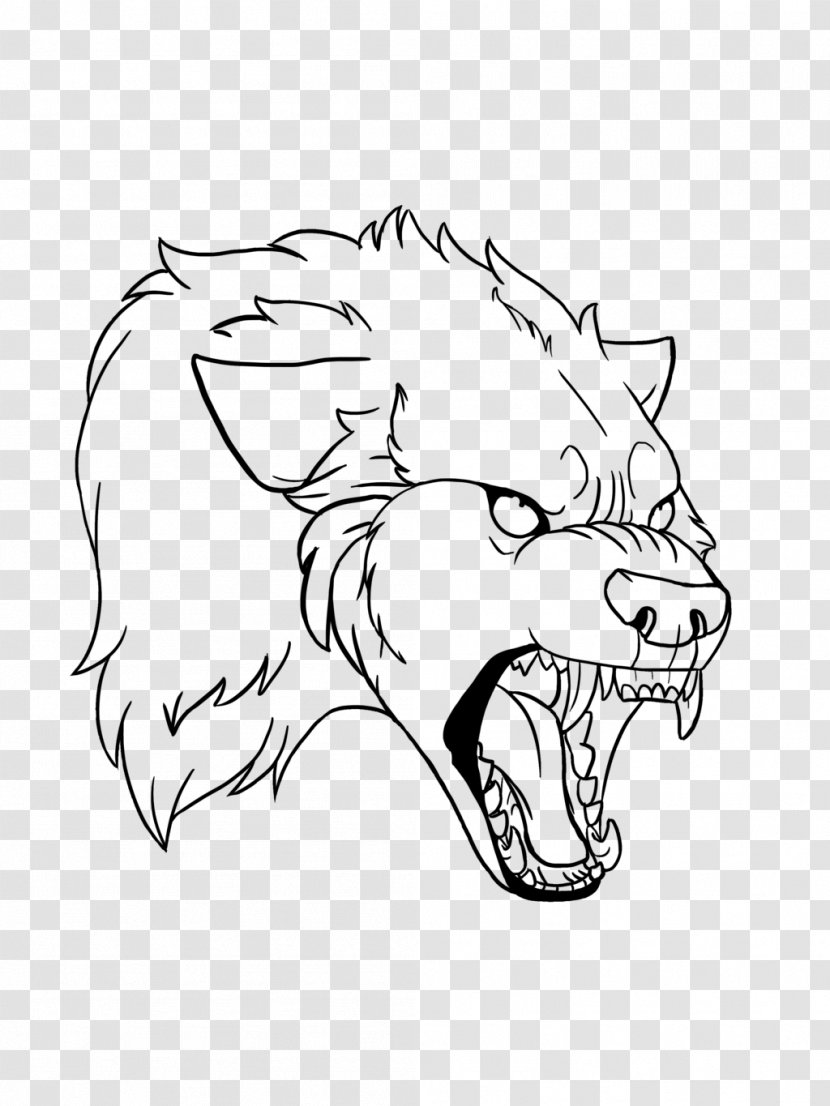 Line Art Gray Wolf Whiskers Black And White Drawing - Area - Werewolf ...