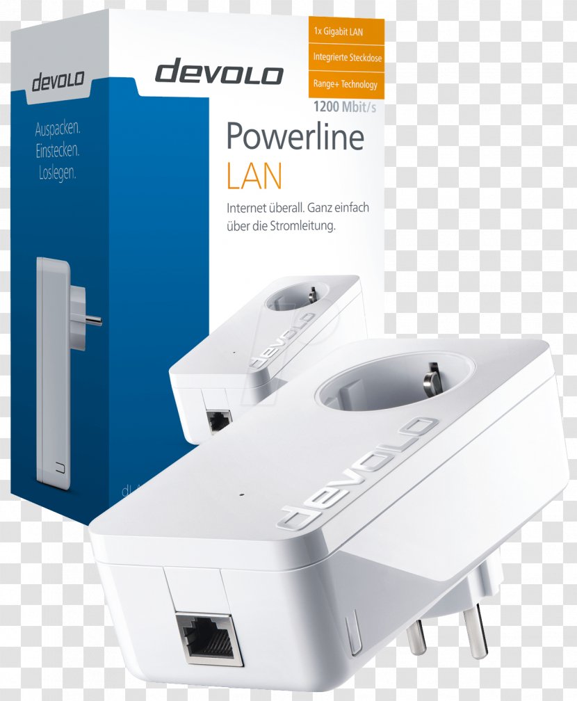 PowerLAN Devolo Power-line Communication HomePlug Adapter - Electronics - Powerline Transparent PNG