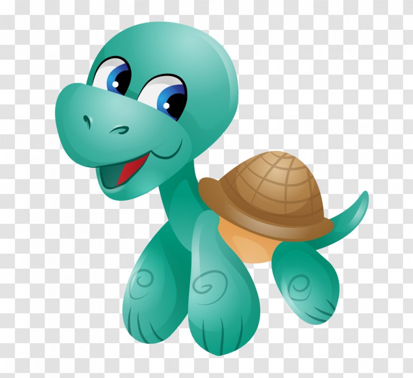 Green Sea Turtle - Cartoon Painted Crawling Transparent PNG