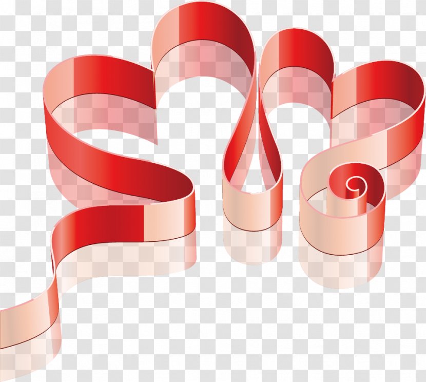 Ribbon Adobe Illustrator Clip Art - Red - Creative Valentines Day Transparent PNG