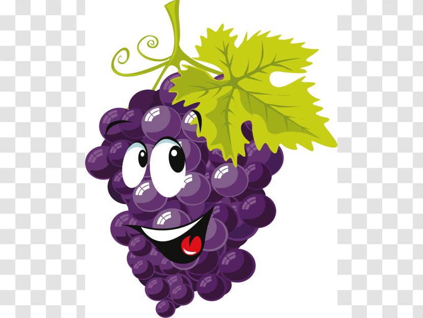 Common Grape Vine Cartoon Clip Art - Violet - Happy Cliparts Transparent PNG
