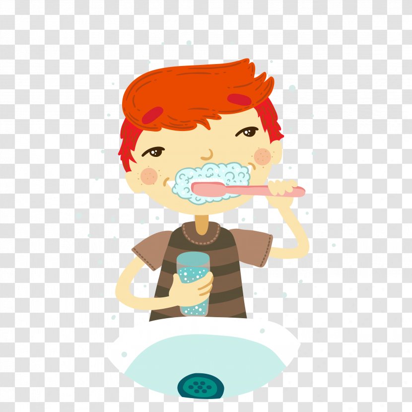 Tooth Brushing Face Clip Art - Happiness - Cartoon Wash Your Teeth Transparent PNG