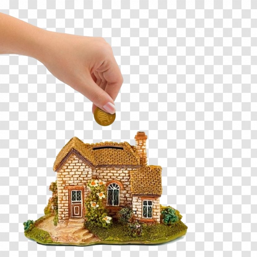 Computer Mouse House Mortgage Loan Stock Photography Bank - Financial Services - Holding A Coin Into Piggy Transparent PNG