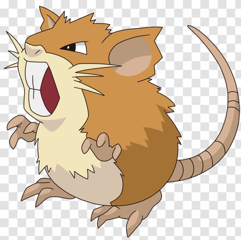 Pokémon Crystal Red And Blue Raticate Pikachu - Small To Medium Sized Cats Transparent PNG