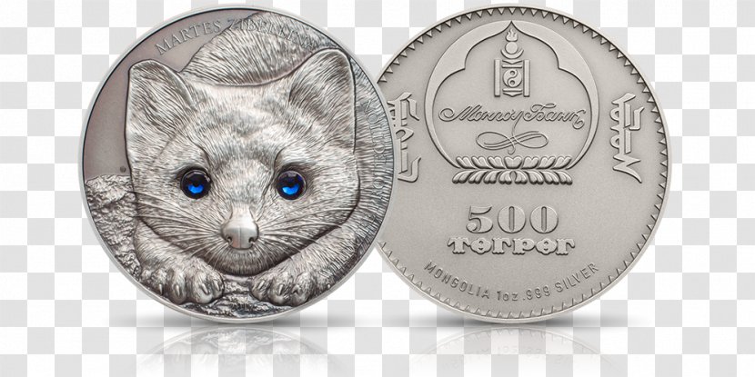 Mongolia Silver Coin Numismatics - Cat Transparent PNG