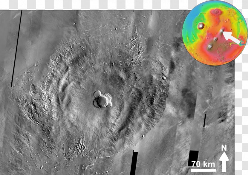 Ascraeus Mons Tharsis Shield Volcano Arsia - Mars Transparent PNG