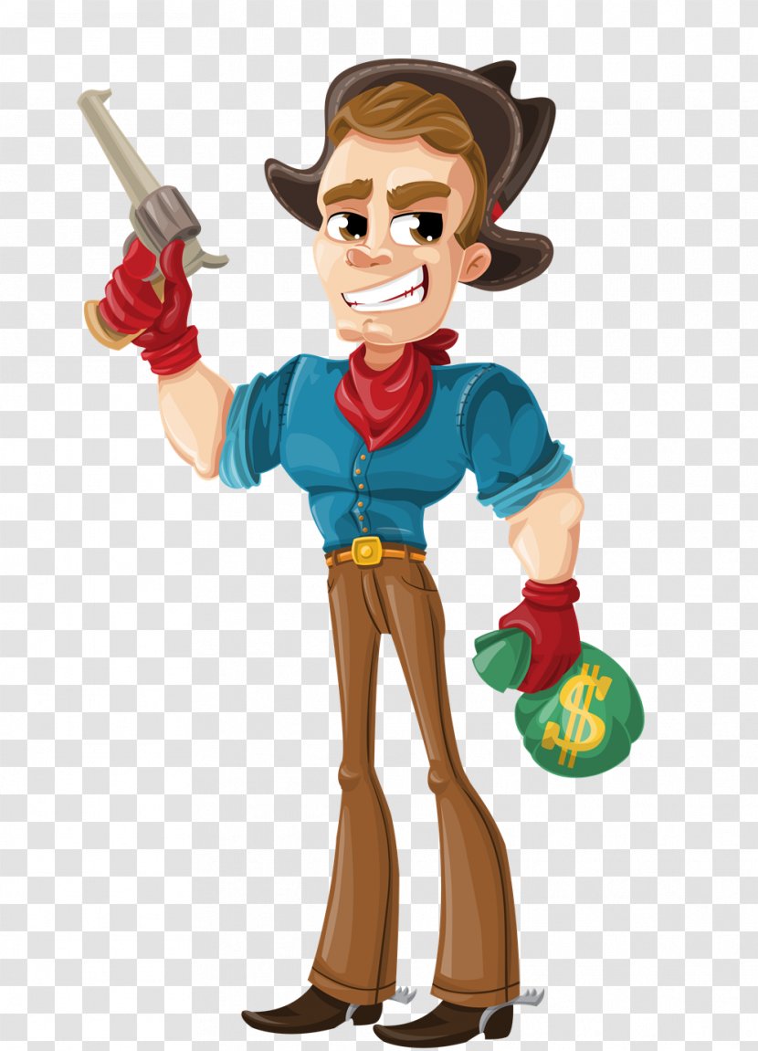 American Frontier Cartoon Western Cowboy - Outlaw Transparent PNG