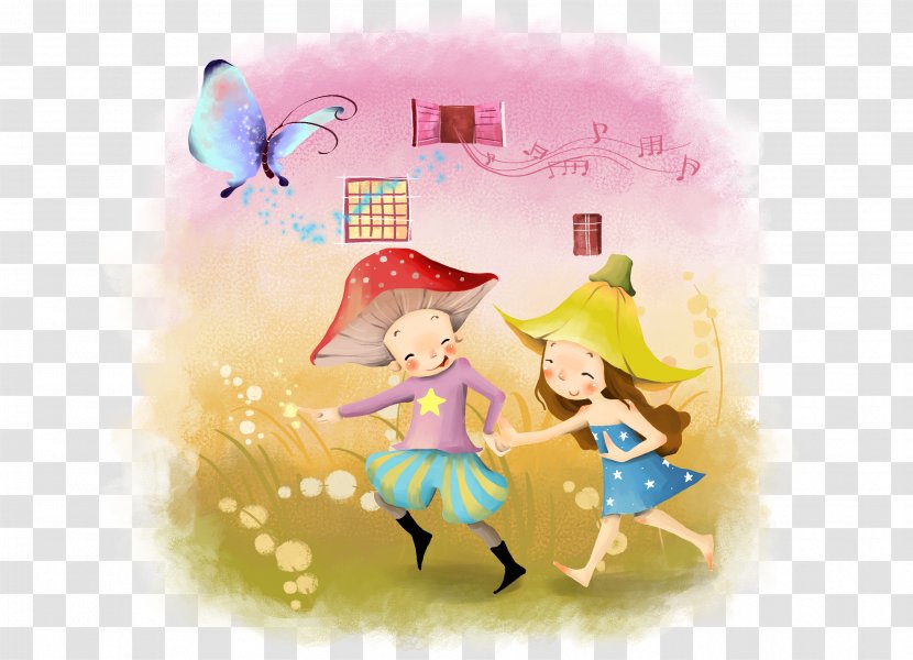 Desktop Wallpaper Drawing Dream Childhood - Highdefinition Television - With Mushroom Hat Child Transparent PNG