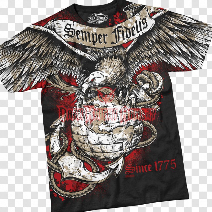 T-shirt Semper Fidelis United States Marine Corps Eagle, Globe, And Anchor Military - Army Transparent PNG
