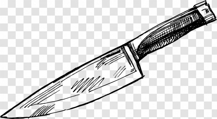 Throwing Knife Kitchen Drawing - Utensil - Sketch Transparent PNG