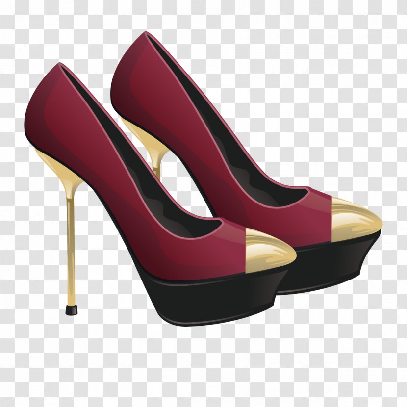 High-heeled Footwear Shoe - Basic Pump - Vector Heels Transparent PNG