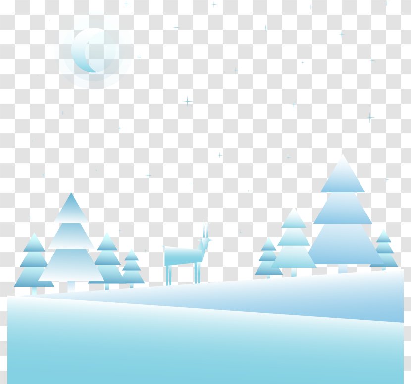 Reindeer - Snow - Winter Night Transparent PNG