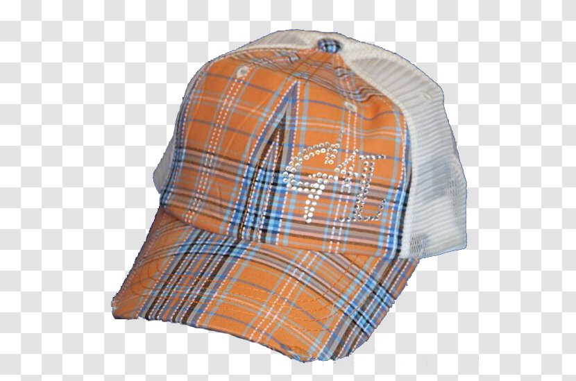 Baseball Cap Tartan - Orange - Twill Shading Transparent PNG