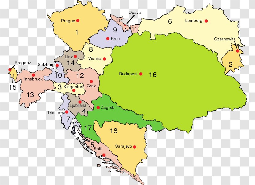 Austria-Hungary Austrian Empire Kingdom Of Hungary Austro-Hungarian Compromise 1867 - Area - Map Transparent PNG