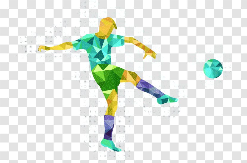 Sport Geometry Football Player - Vector Painted Footballer Transparent PNG