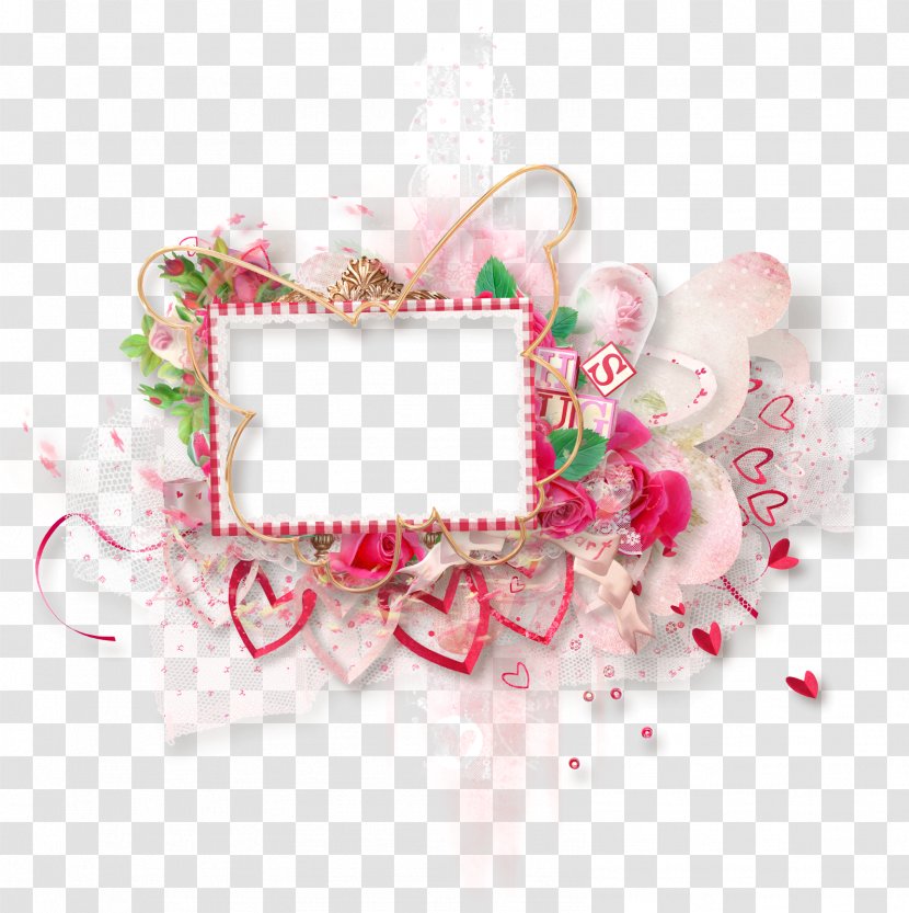 Pink Rose PhotoScape Drawing - Cartoon - Frame Transparent PNG