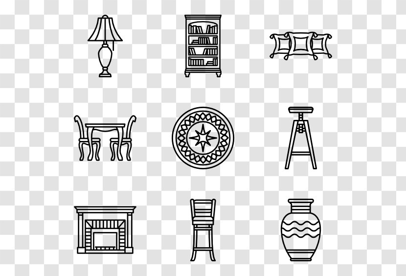 Antique Furniture - Black And White - Architectural Vector Transparent PNG