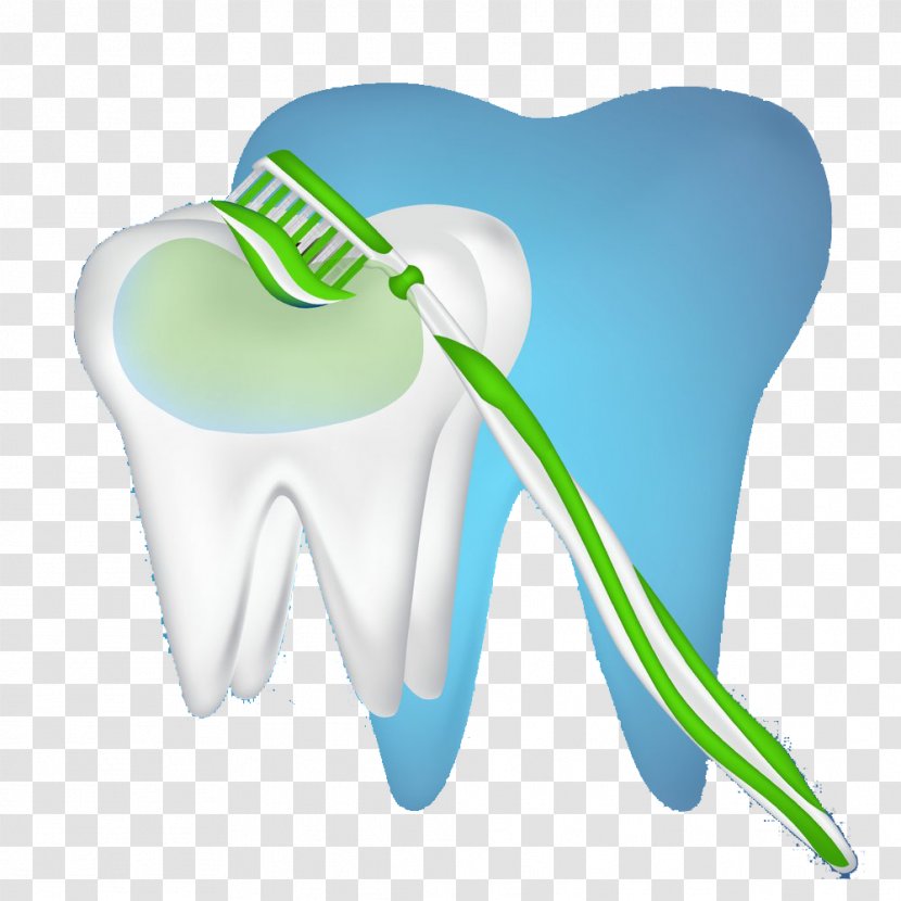 Toothbrush Toothpaste Illustration - Frame - Green Teeth Transparent PNG