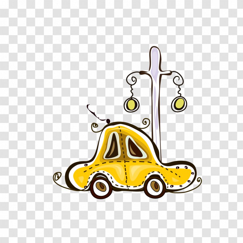 Street Light Road Clip Art - Fixture - Painted Yellow Taxi Transparent PNG